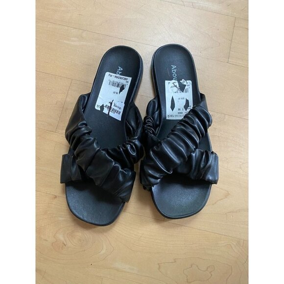 Abound BNWT "Candra" black flat sandal slide NEW - Picture 2 of 5